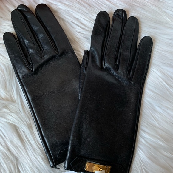🎊Sold🎊New Hermès Lambskin Soya Kelly Lock Gloves - Picture 3 of 8